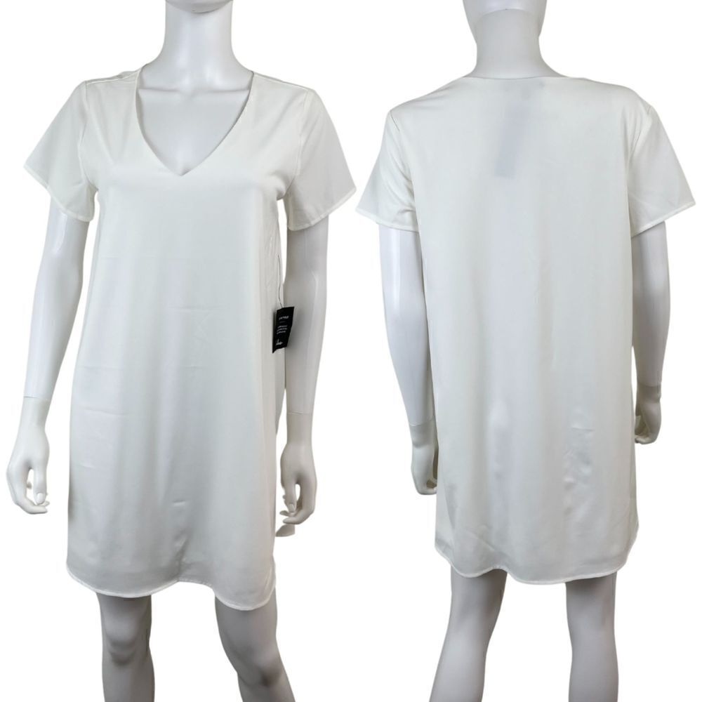Lulus Women Size M White Freestyle Pullover Shirt Shift Mini NEW Dress Casual